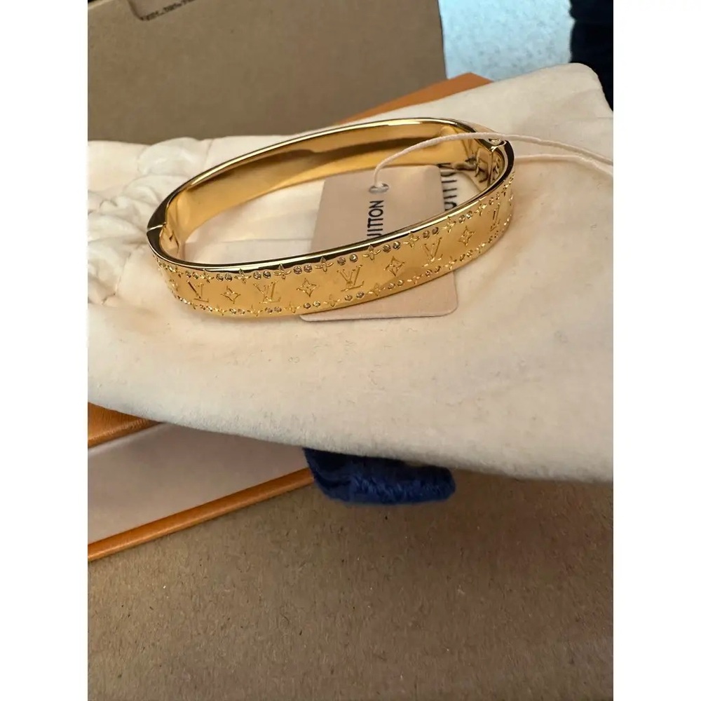 Louis Vuitton Nanogram Strass Bracelet Gold Crystal Bangle Certified Authentic 💎 - Picture 6 of 11